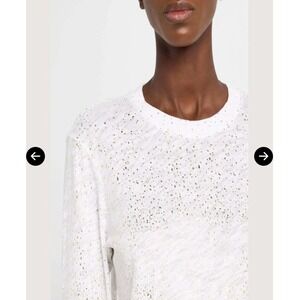 ATM Anthony Thomas Melillo Slub Jersey Long-Sleeve Tee – White/ Gold, Size S